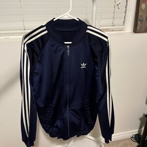 Adidas Originals Track Jacket Navy Blue 3-Stripes Full Zip Retro Style